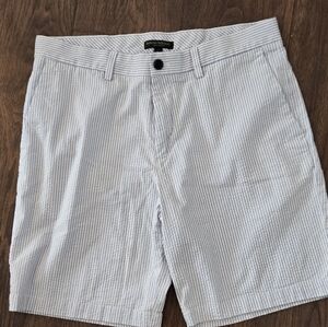 Banana Republic Light Blue Seersucker Striped Flat Front Shorts Size 33